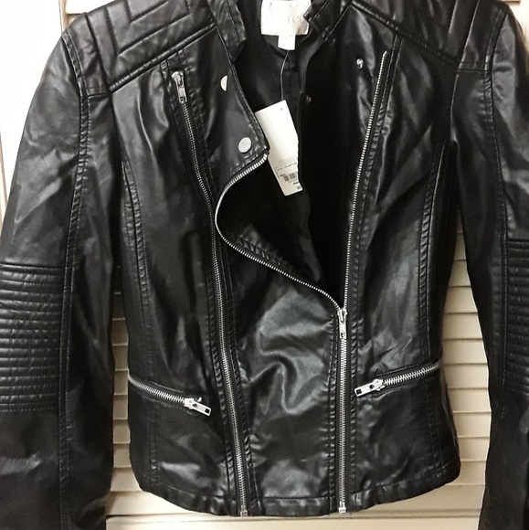 Decree Jackets & Blazers - Decree Moto Faux Leather Zipper Jacket S NWT